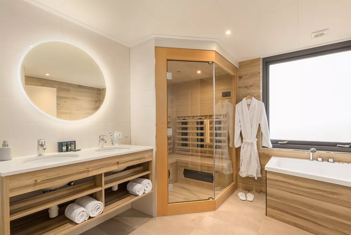 VIP Ferienhaus mit Sauna im Badezimmer