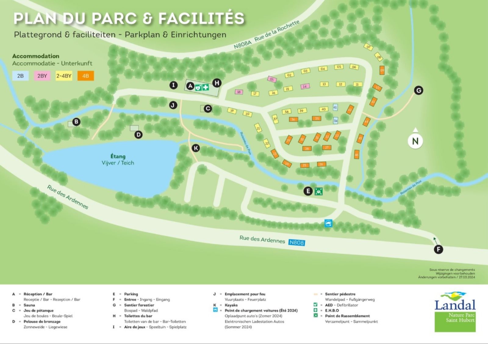 Landal Nature Parc Saint Hubert Parkplan