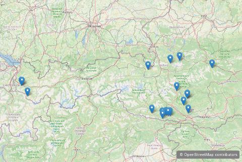 Karte mit allen Ferienparks in Frankreich